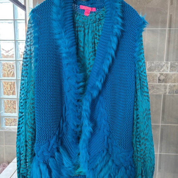 Lilly Pulitzer Blue Metallic Blouse - Picture 5 of 7